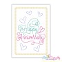 Cardstock Embroidery Design Pattern | Happy Anniversary Hearts-3-1