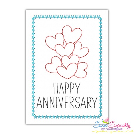 Cardstock Embroidery Design Pattern | Happy Anniversary Hearts