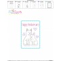 Cardstock Embroidery Design Pattern | Happy Anniversary Cats-2
