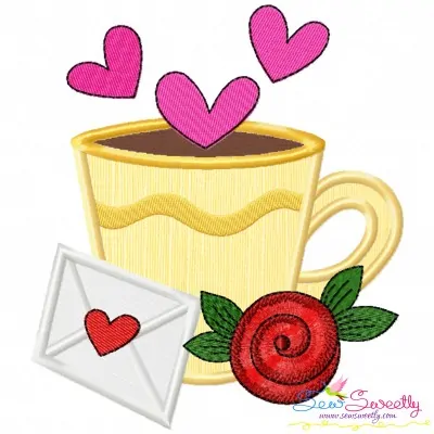 Valentine's Hot Chocolate Cup-9 Applique Design Pattern-1