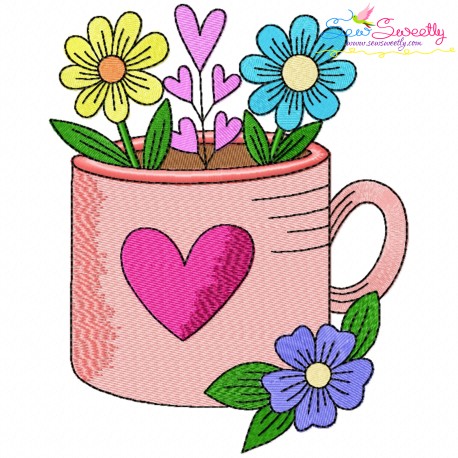 Valentine's Hot Chocolate Cup-5 Embroidery Design- 1
