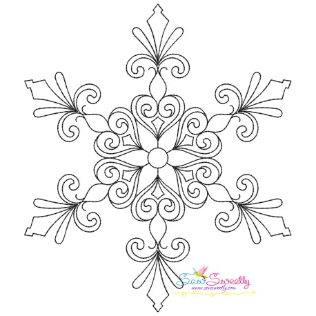 Artistic Snowflake-10 Embroidery Design- 1