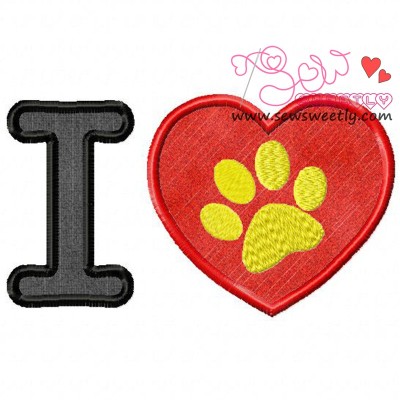 I Love My Dog-1 Applique Design Pattern-1