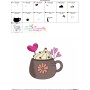 Valentine's Hot Chocolate Cup-4 Embroidery Design Pattern-3