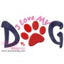 I Love My Dog Embroidery Design Pattern-1