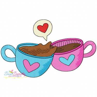 Valentine's Hot Chocolate Cup-1 Embroidery Design Pattern-1