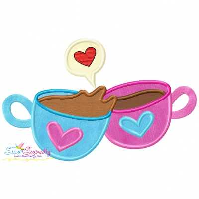 Valentine's Hot Chocolate Cup-1 Applique Design Pattern-1