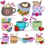 Valentine's Hot Chocolate Cups Embroidery Design Bundle-1