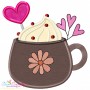 Valentine's Hot Chocolate Cups Applique Design Bundle-3