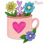 Valentine's Hot Chocolate Cups Applique Design Bundle-6
