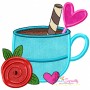 Valentine's Hot Chocolate Cups Applique Design Bundle-7