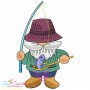 Boy Fishing Gnome-4 Embroidery Design Pattern-1