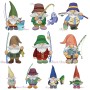 Boy Fishing Gnomes Embroidery Design Bundle-1