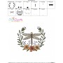 Embroidery Design Pattern | Dragonfly Floral Wreath-9-3
