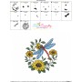 Embroidery Design Pattern | Dragonfly Floral Wreath-5-3