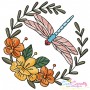 Embroidery Design Pattern | Dragonfly Floral Wreaths Bundle-2