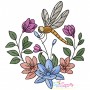 Embroidery Design Pattern | Dragonfly Floral Wreaths Bundle-9