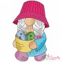 Girl Fishing Gnomes Embroidery Design Bundle-10