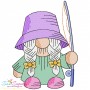 Girl Fishing Gnomes Embroidery Design Bundle-9