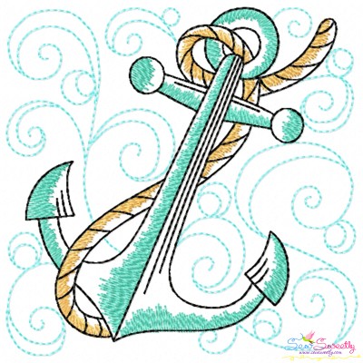 Embroidery Design Pattern | Anchor Nautical Quilt Block-1