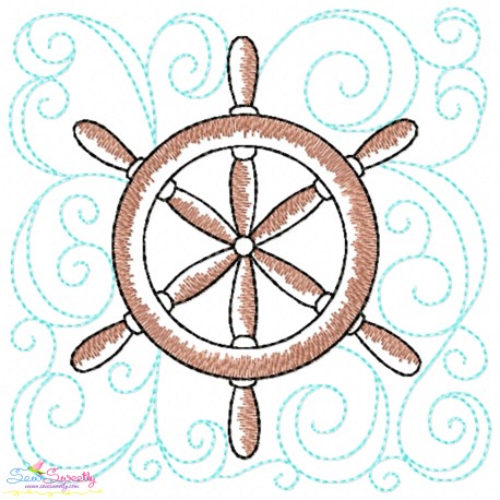 Embroidery Design Pattern | Ship Wheel Nautical Quilt Block