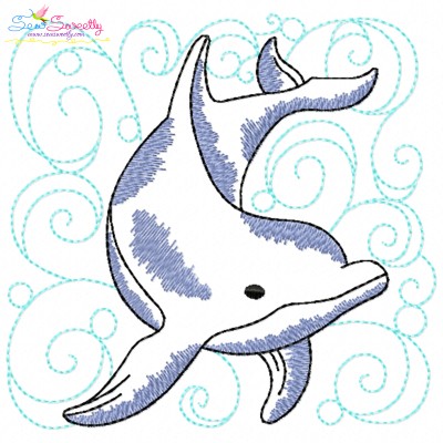 Embroidery Design Pattern | Dolphin Nautical Quilt Block-1