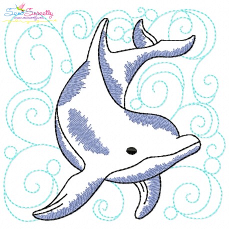 Embroidery Design Pattern | Dolphin Nautical Quilt Block