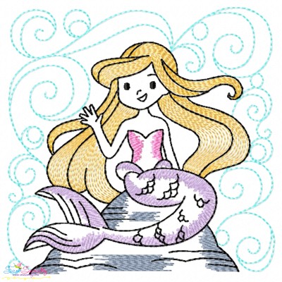 Embroidery Design Pattern | Mermaid Nautical Quilt Block-1