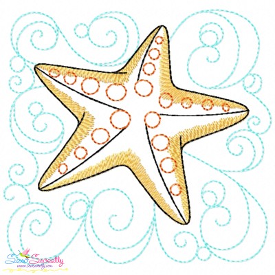 Embroidery Design Pattern | Starfish Nautical Quilt Block-1
