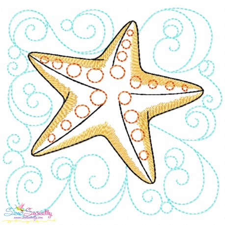 Embroidery Design Pattern | Starfish Nautical Quilt Block
