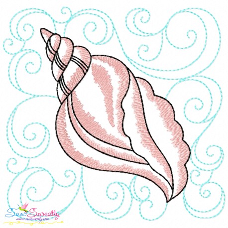 Embroidery Design Pattern | Seashell Nautical Quilt Block
