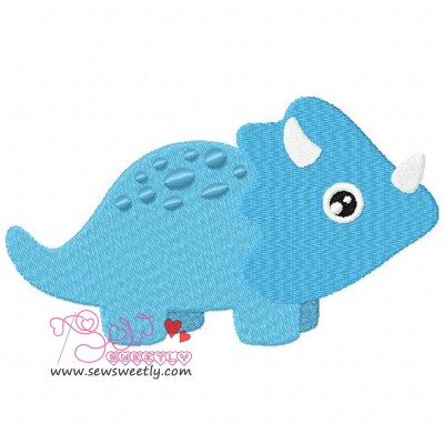 Blue Dinosaur Embroidery Design-1