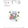 Embroidery Design Pattern - Grapevine And Wine Glass-2-3