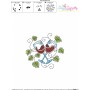 Embroidery Design Pattern - Grapevine And Wine Glasses-3
