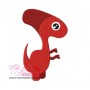 Red Dinosaur Embroidery  Design-1