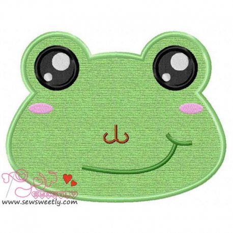 Frog Face Applique Design Pattern-1