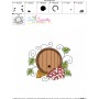 Embroidery Design Pattern - Grapevine And Wine Barrel-1-3