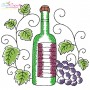 Grapevine And Wine Glasses Embroidery Design Bundle-8