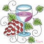 Grapevine And Wine Glasses Embroidery Design Bundle-2