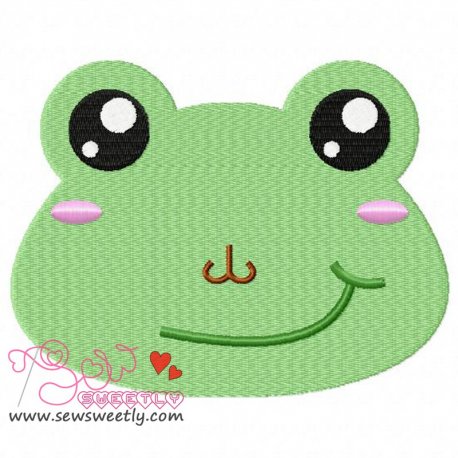 Frog Face Embroidery Design-1