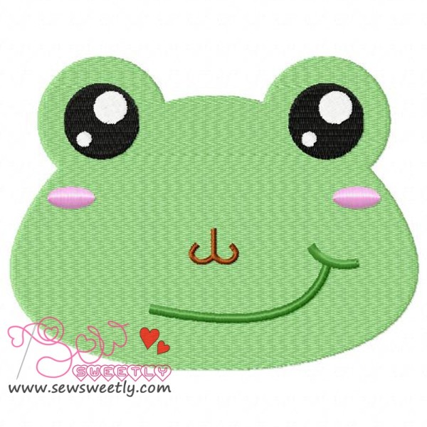 Frog Face Embroidery  Design-1