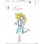 Embroidery Design Pattern - Girl With Umbrella-9-3