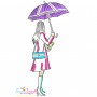 Embroidery Design Pattern - Girl With Umbrella-8-1