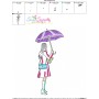 Embroidery Design Pattern - Girl With Umbrella-8-3