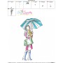 Embroidery Design Pattern - Girl With Umbrella-7-3