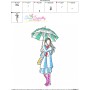 Embroidery Design Pattern - Girl With Umbrella-3-3