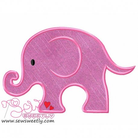 Cute Pink Elephant Applique Design Pattern-1