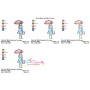 Embroidery Design Pattern - Girl With Umbrella-1-2