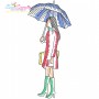Girls With Umbrella Embroidery Design Bundle-3