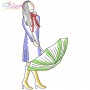 Girls With Umbrella Embroidery Design Bundle-6